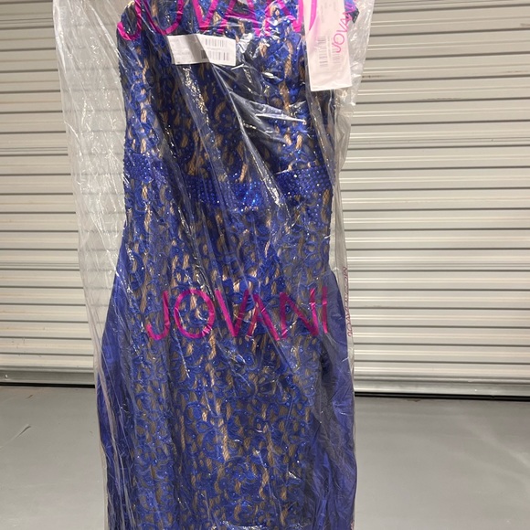 Gorgeous Jovani style 35052. Color is Royal/ Nude. Size 12. - Picture 5 of 8